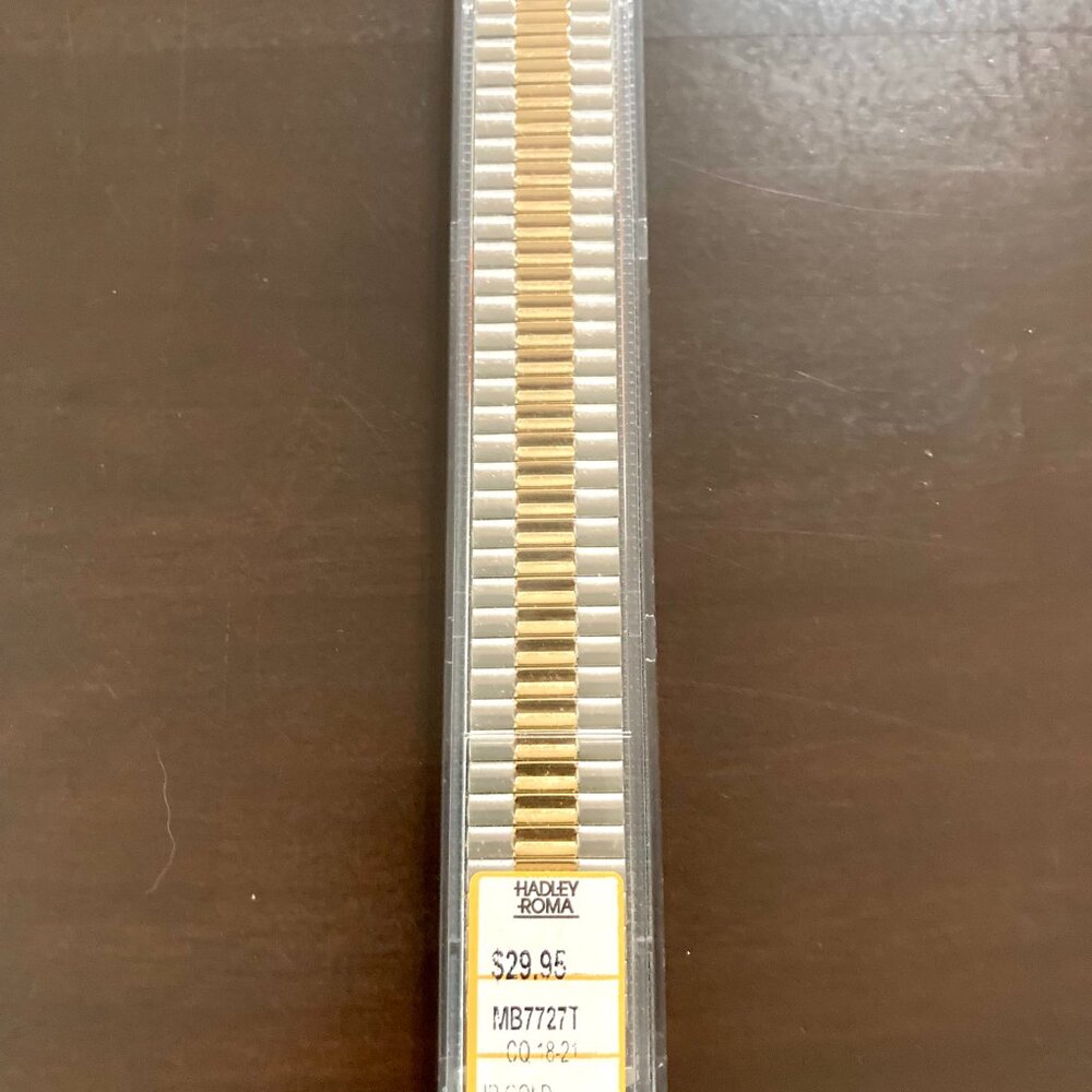 NWT! Hadley Roma Men's Replacement Watch Band Strap 18-21mm MB7727T Gold Plating